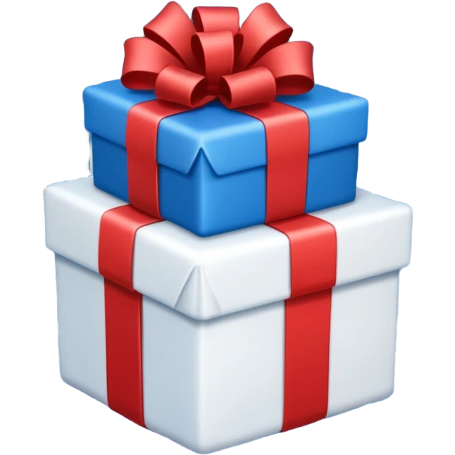 blue white present with fireworks emoji