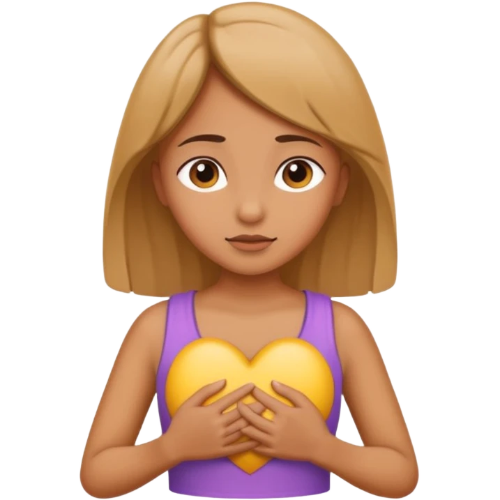 Girl holding her chest emoji
