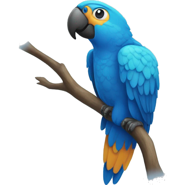 close up view of blue parrot to the left emoji