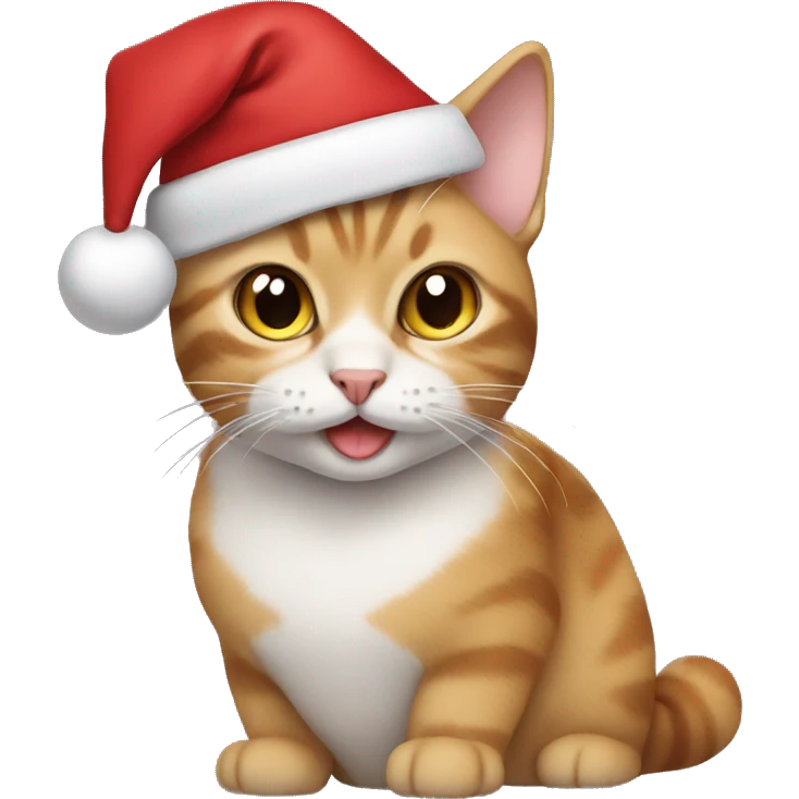 Cat wearing Santa hat emoji