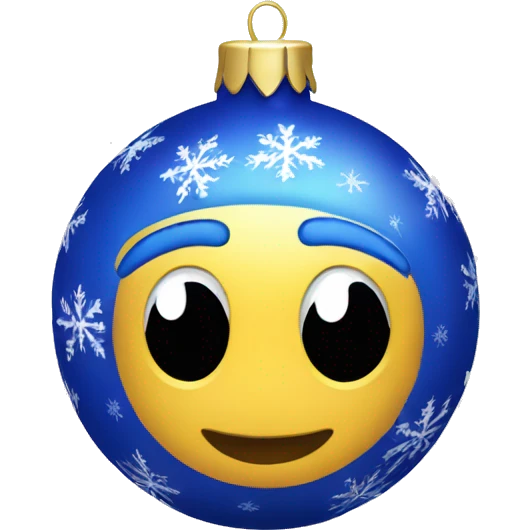 Blue Christmas ornament emoji