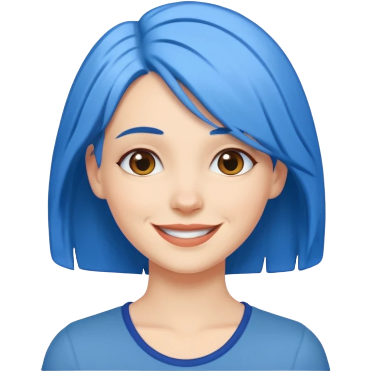Kék haj, fehér nő emoji