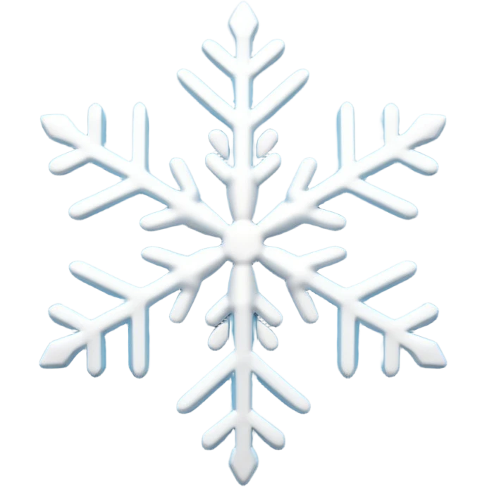 A simple emoji-style snowflake or small snow pile. Cute, clean lines, minimal detail, white and light-blue colors, rounded shapes, soft shading, flat 2D emoji style. emoji