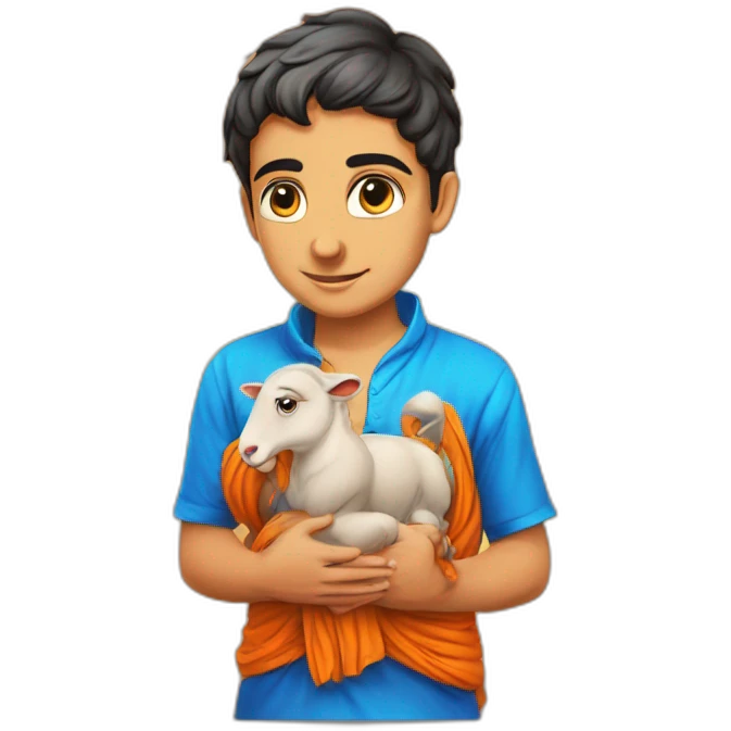 A boy pray on ram mandir and on hir shirt name print abhay emoji