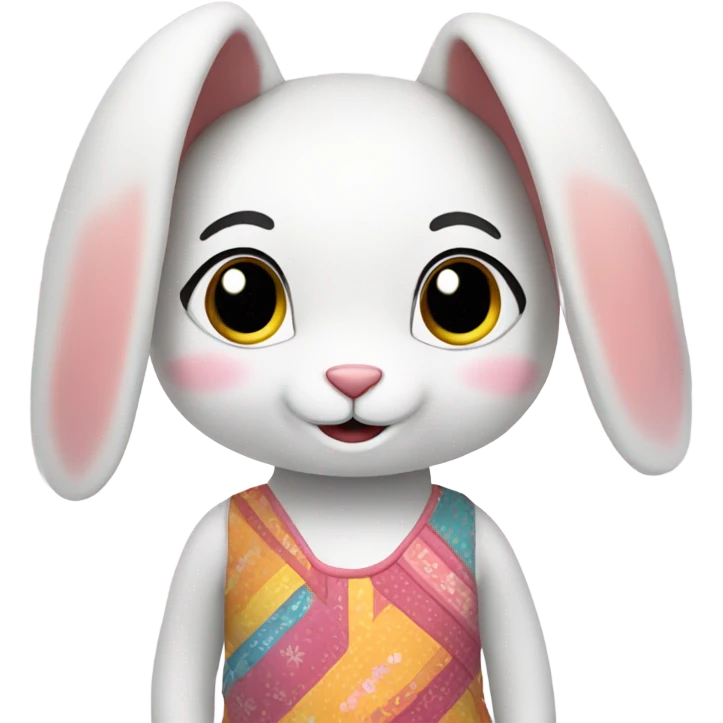 Bunny wearing a dress emoji
