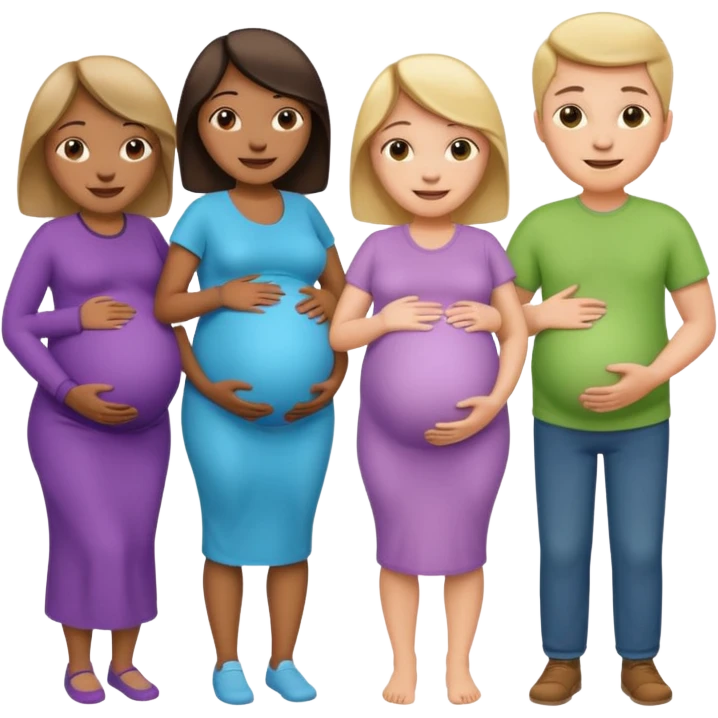 a group of pregnant men and women emoji