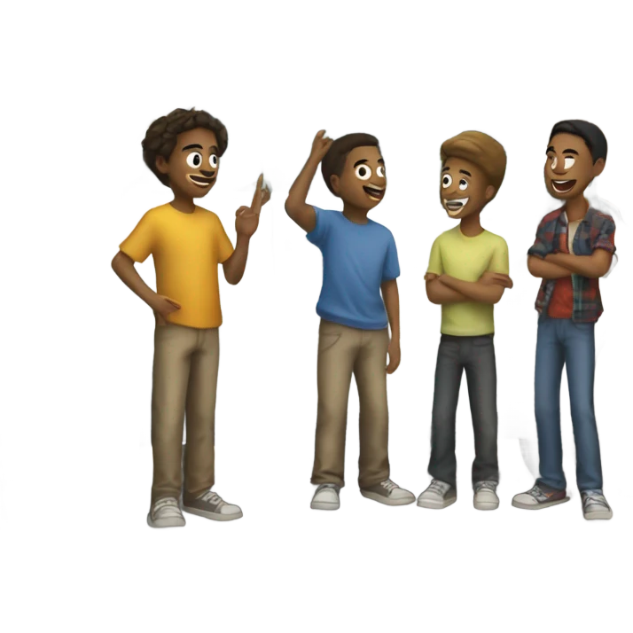 boys hanging out by car emoji