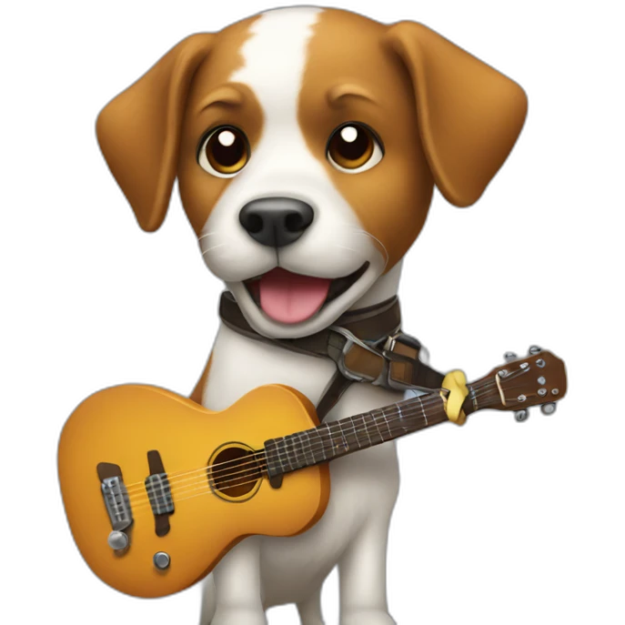 a dog play guitar emoji