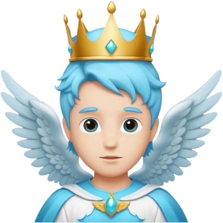 an angel with a cyan crown on his head, 4 wings emoji
