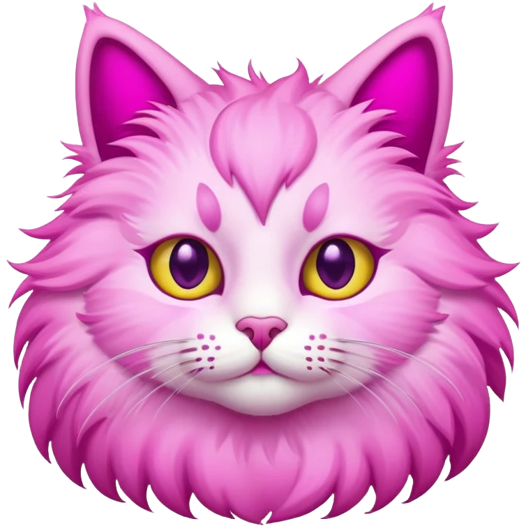 pink cat with magenta ears emoji