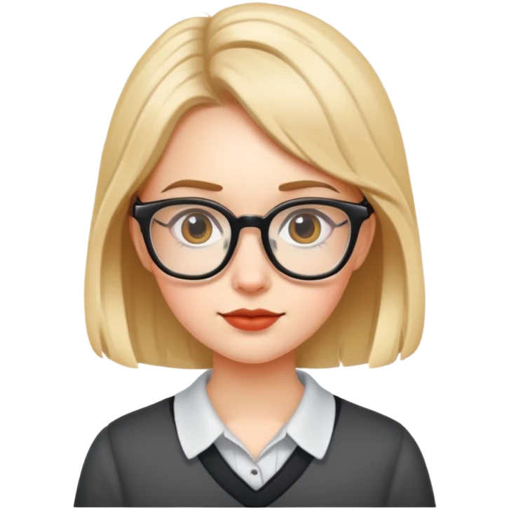 Nerdy cute girl emoji