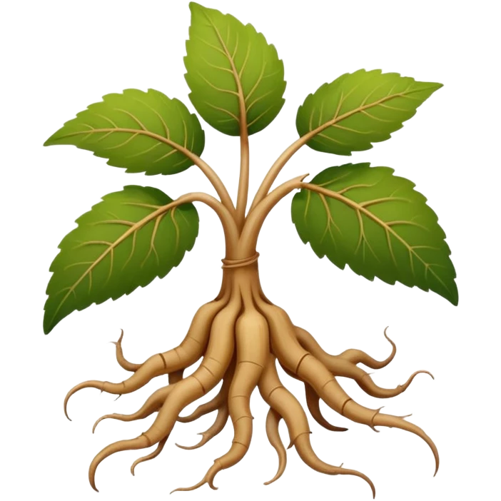 single wild ginseng root, simple and cute emoji