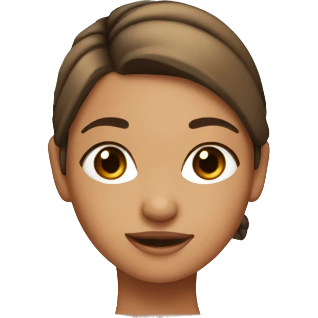 Tan girl with brown hair in ponytail and eyelashes  emoji