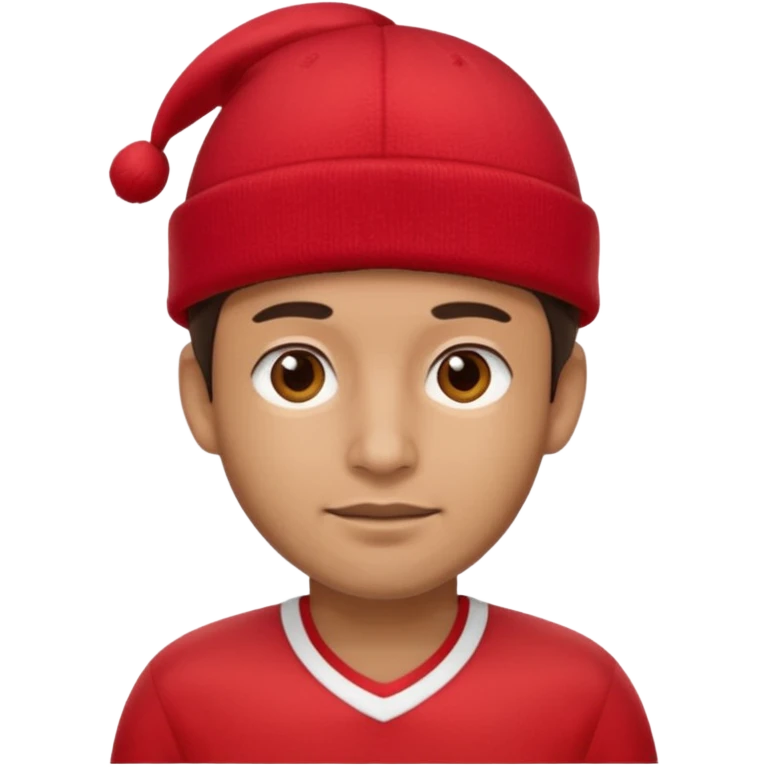 a man with red jersey and hat emoji