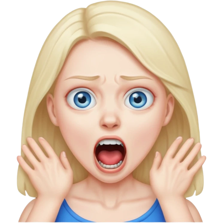 Girl pretending to choke herself & screaming  emoji