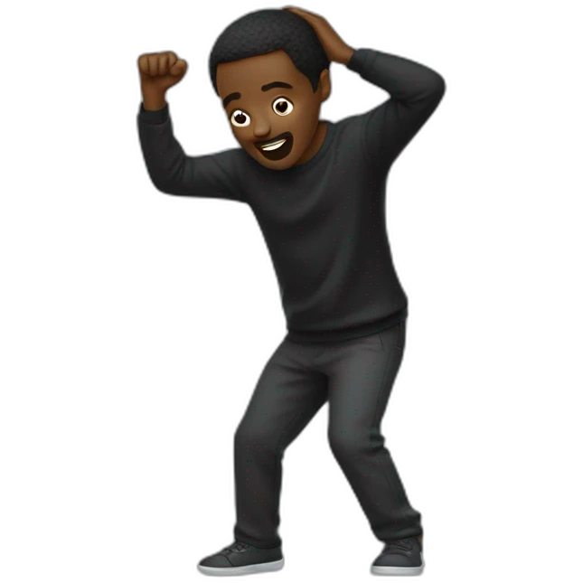 Un homme black qui dab emoji