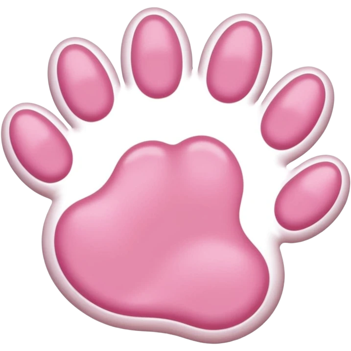 simple cat paw, cute feline foot with pink paw pads emoji
