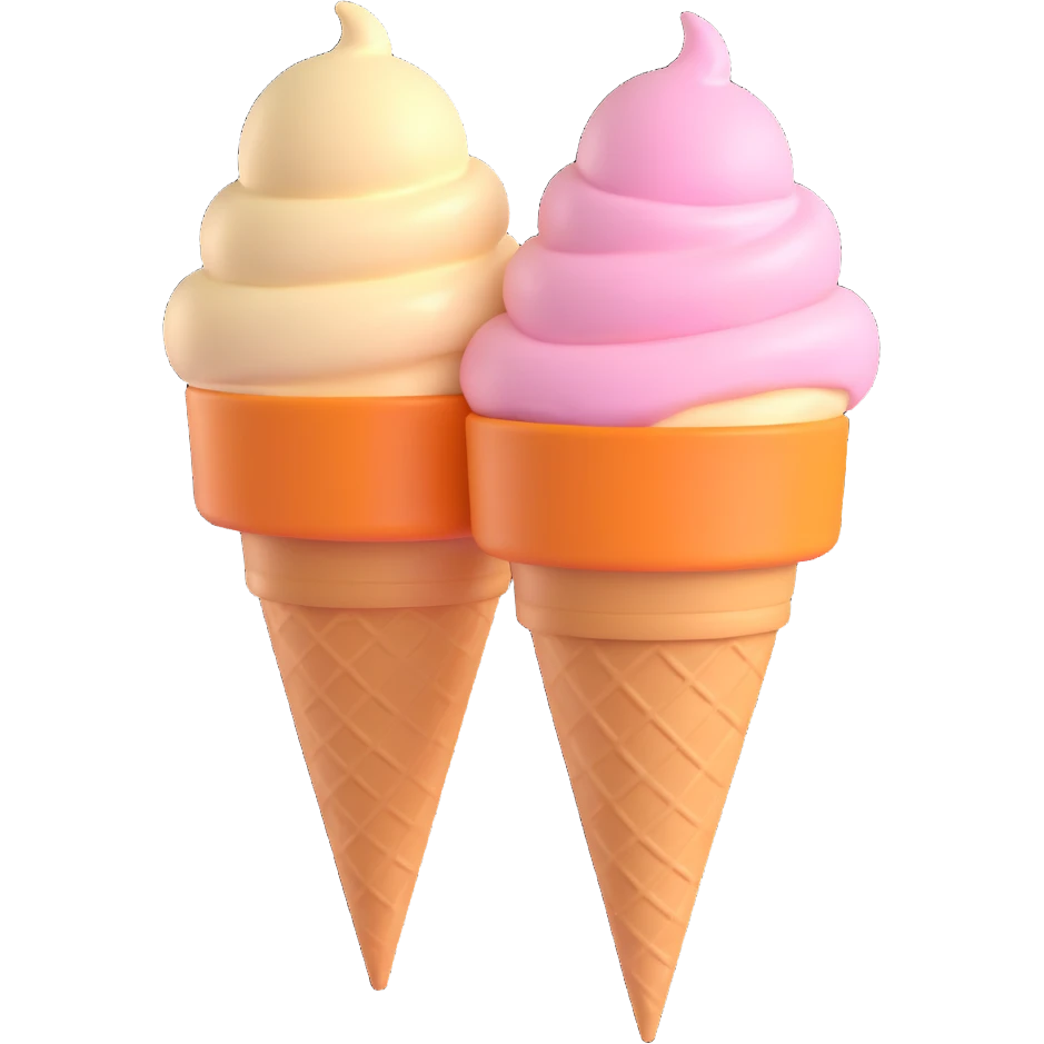 two scoops of ice cream emoji