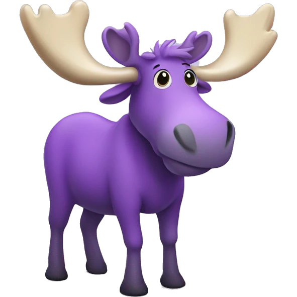 Cute little purple moose emoji