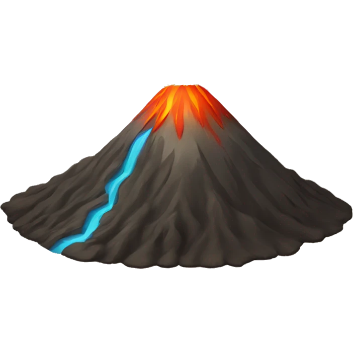 A volcano with fireworks coming out of it emoji