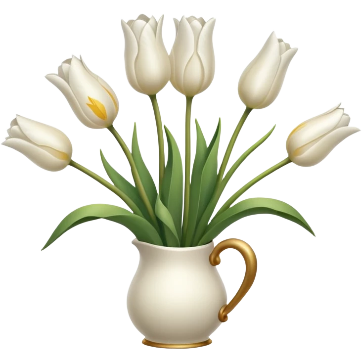 Tulipanes blancos emoji