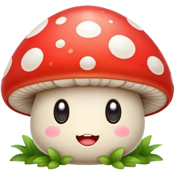 mushroom with a cute face emoji