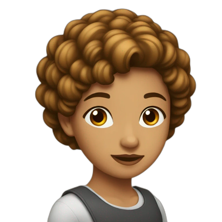 Pelo de chica largo y castaño  emoji