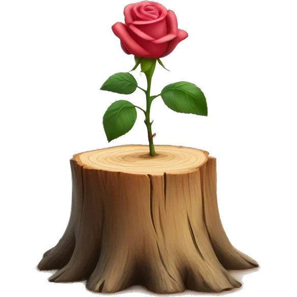 rose bud on a hand stump emoji