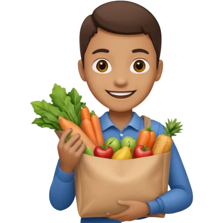 holding a grocery bag emoji