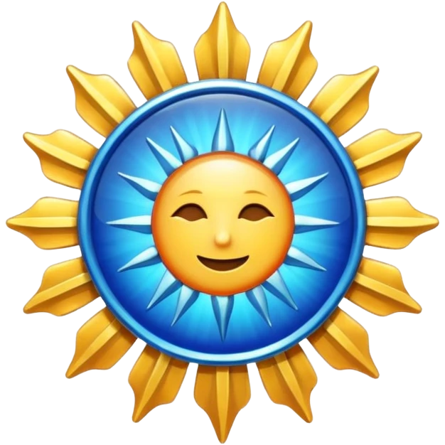 Verified badge with the body of a Sun ☀️ make the color blue and make sure they is no cartoon in it emoji