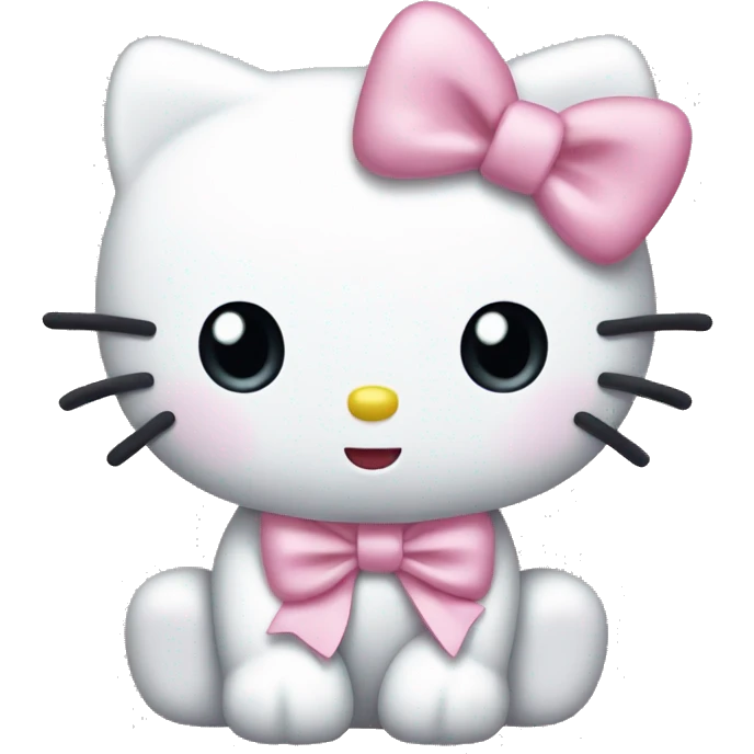 cute hello kitty with light pink bow emoji