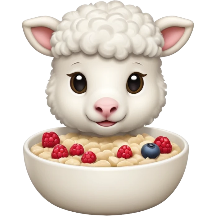 Lamb with oatmeal and berries emoji