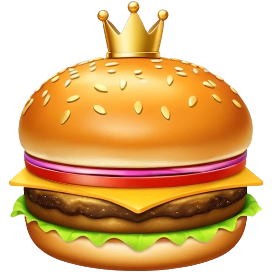 gold burger with shiny gold bun and patty emoji
