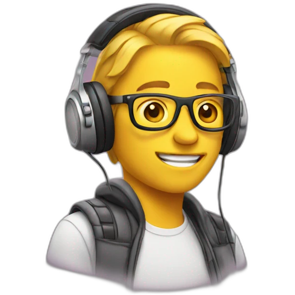 Emoji with headphones emoji
