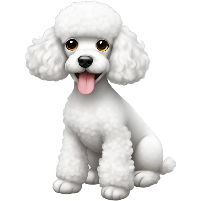 French poodle small cute and the white color  emoji