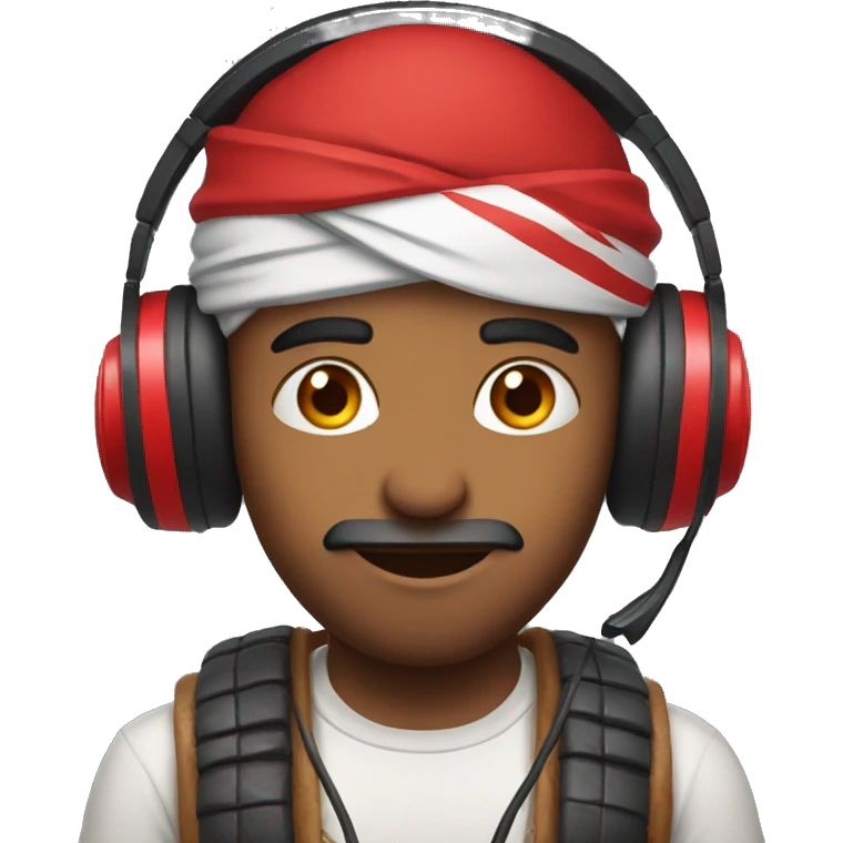 Indian gamer with red headset emoji