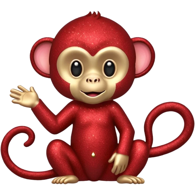 red glitter monkey emoji