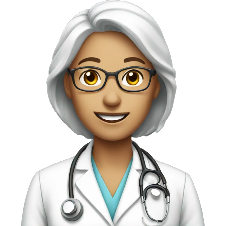 Doctor woman happy aged emoji