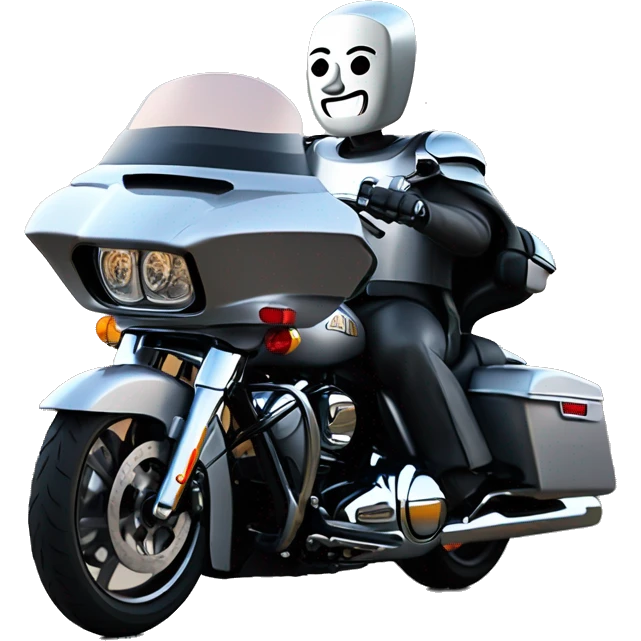Tin Man on a grey Harley road glide emoji