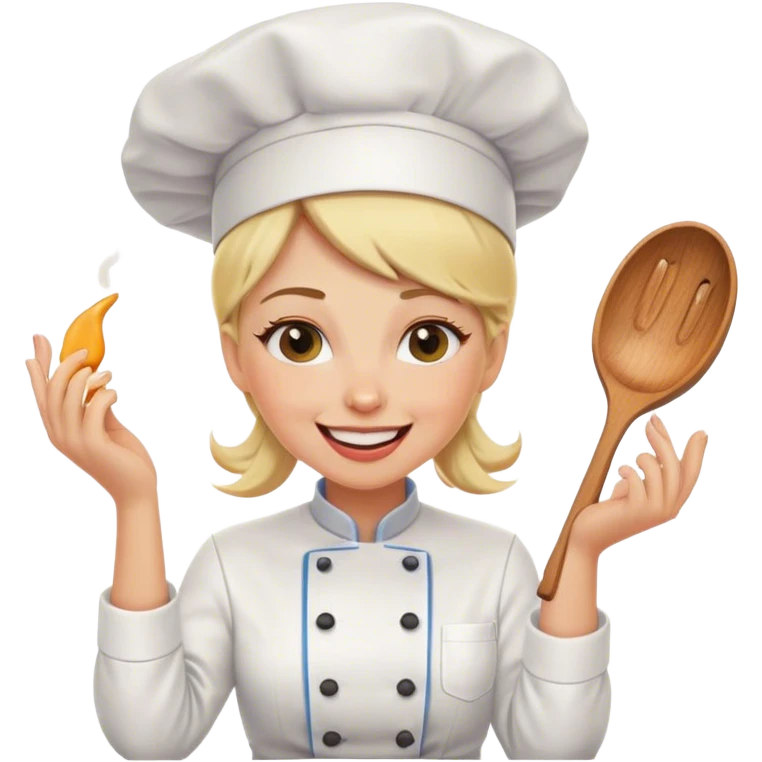 Blonde Female chef cooking up laughs  emoji