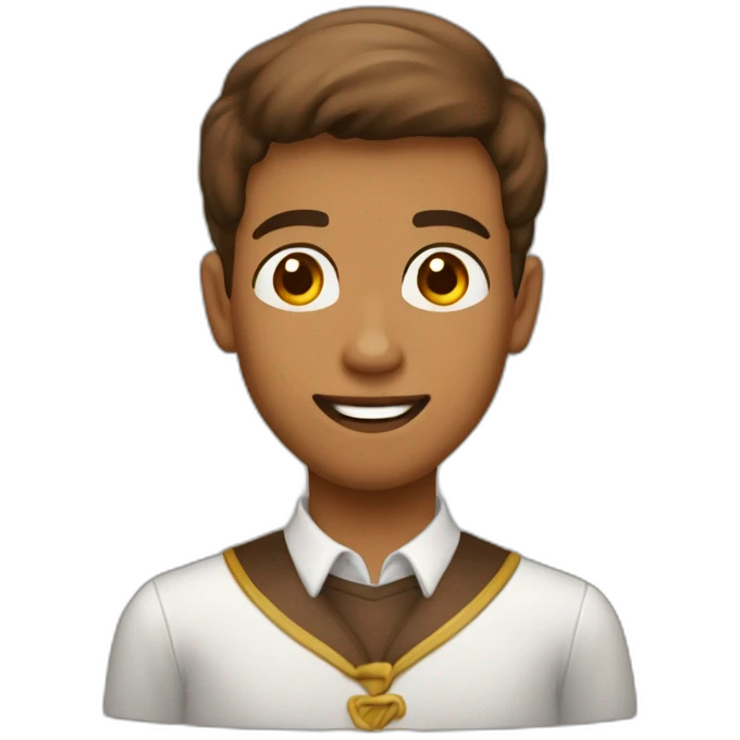Menino de 15 anos marrom cacheado emoji