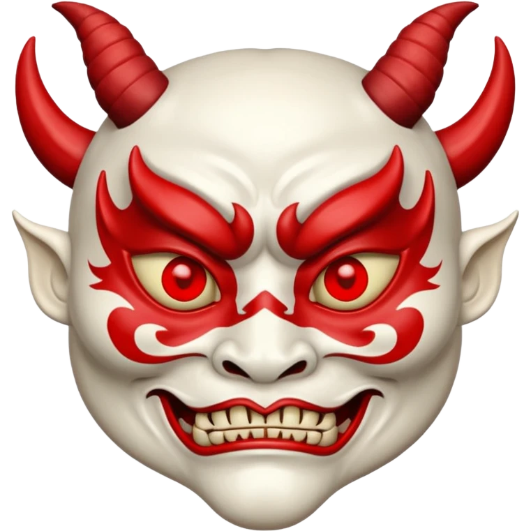 Chinese sleep demon, with red eyes and ancient Chinese mask emoji