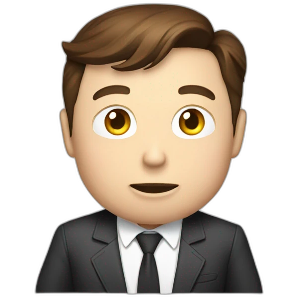 Elon musk texting with a phone emoji