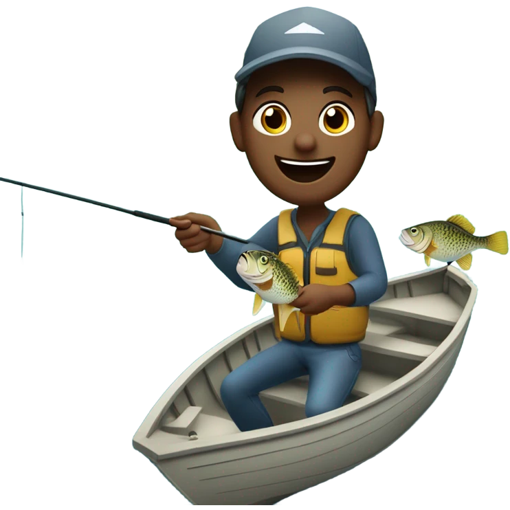 Crappie fishing from a boat emoji