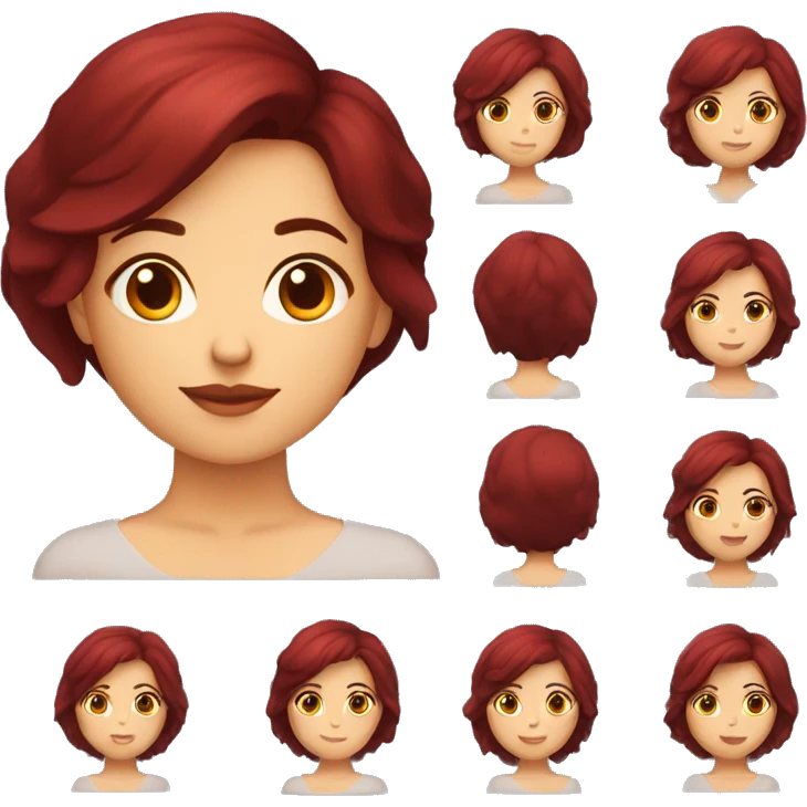 Mujer de cabello rojo corto por los hombros liso emoji