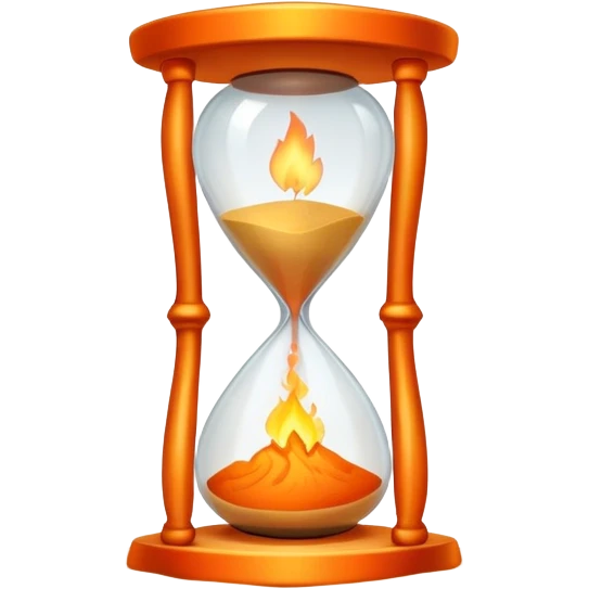hourglass and fire emoji
