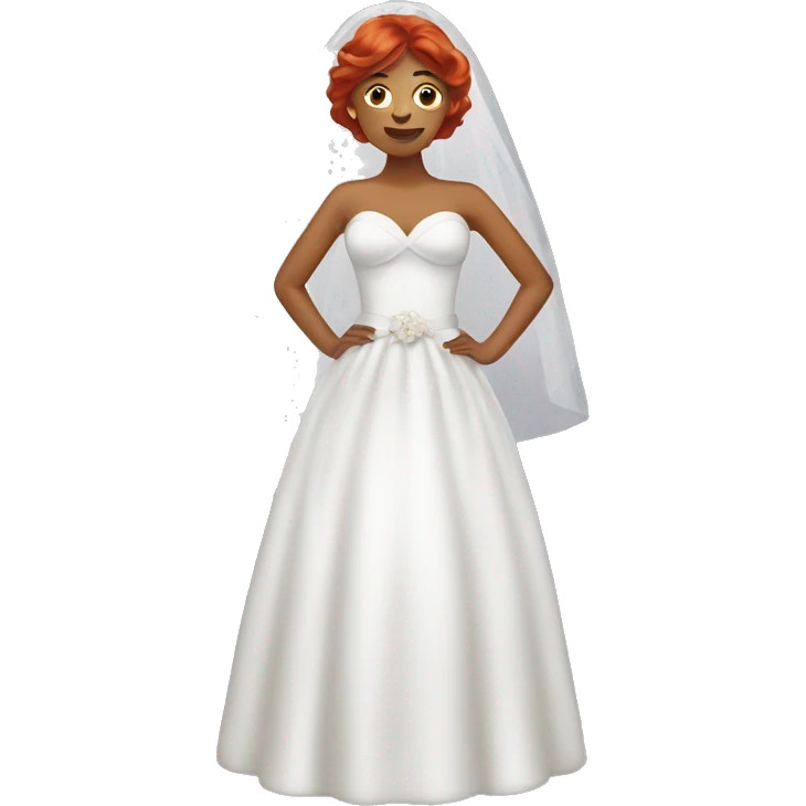red hair woman dressed as a bride emoji