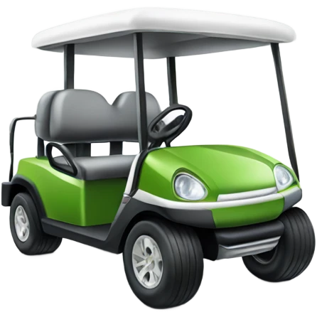 Golf cart with golf clubs on back emoji