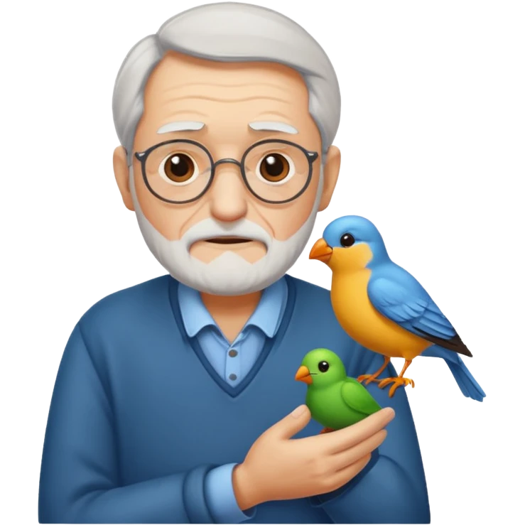 old man with bird emoji