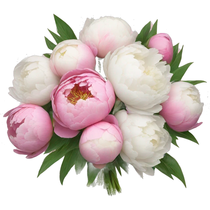 Pink and white peonies bouquet  emoji